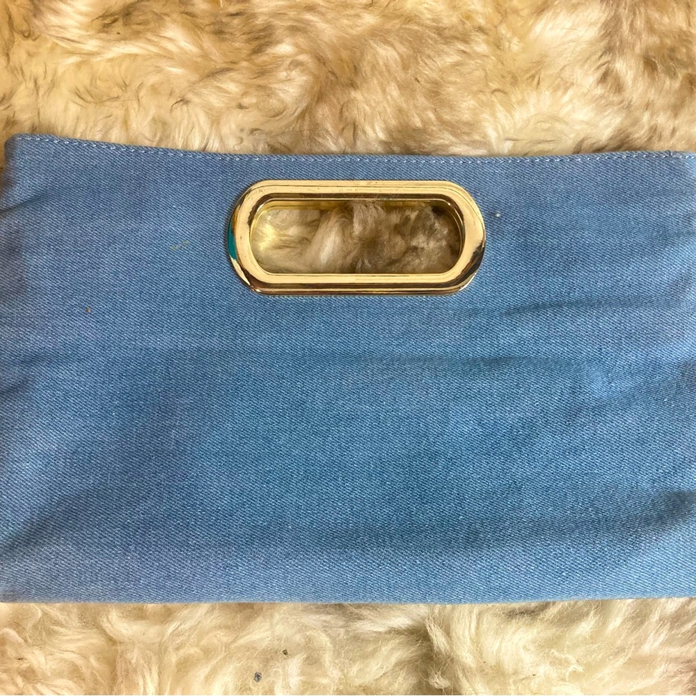 Charming Charlie Clutch in Blue Denim and Silver!